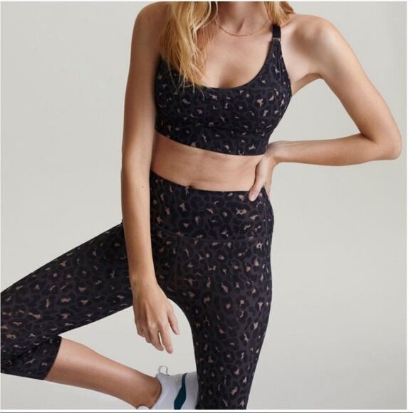 EUC Varley Montero High Waist Cheetah Print Cropped Leggings Sz. S - Picture 2 of 10